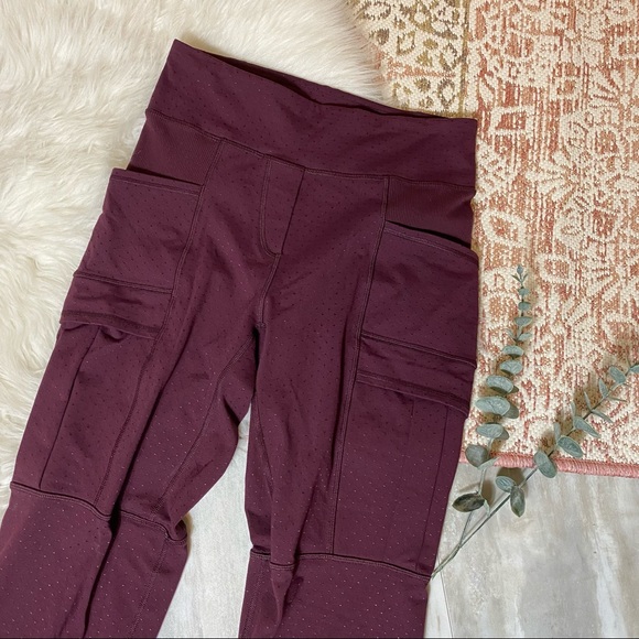 Lululemon Maroon Om & Roam Untight Tight Yoga Travel Athliesure Size 4 - Picture 10 of 14
